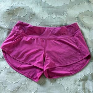Lululemon Pink Speed Up Shorts Size 6 2.5”